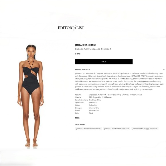 Johanna Ortiz Black Baboon Call Cutout Halterneck Swimsuit - Picture 11 of 16